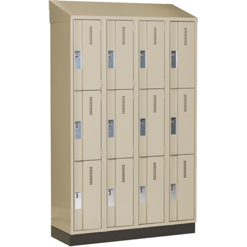 Perfix Inc. 3-121872-4-003-007-9393 Concorde Heavy-Duty Lockers, 3 -tier, Bank of 4, 48" x 18" x 82", Steel, Beige, Welded (Assembled)
