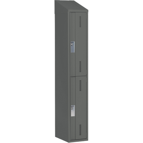 Perfix Inc. 2-121872-1-007-9364 Concorde Heavy-Duty Lockers, 2 -tier, 12" x 18" x 78", Steel, Charcoal, Welded (Assembled)