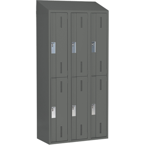 Perfix Inc. 2-121872-3-007-9364 Casiers robustes Concorde, 2 niveaux, Bloc de 3, 36" x 18" x 78", Acier, Charbon, Soud&eacute; (assembl&eacute;)