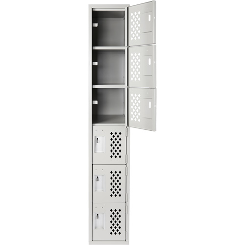 Anthony Steel Mfg. CL-L-1-121872-PERF_A124 Clean Line Lockerettes, 6 -tier, 18" x 72" x 12", Steel