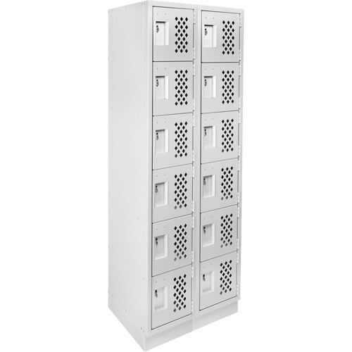 Anthony Steel Mfg. CLL2-121872-RB-PER_A124 Assembled Lockerettes Clean Line Perforated Economy Lockers, 6 -tier, Bank of 2, 18" x 72" x 12", Steel