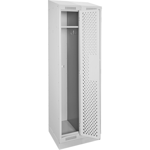 Anthony Steel Mfg. CLS2-121872RBST-PERA124 Clean Line Lockers, Bank of 2, 24" x 18" x 82", Steel, Grey, Rivet (Assembled), Perforated