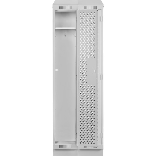 Anthony Steel Mfg. CLS2-121872RBST-PERA124 Clean Line Lockers, Bank of 2, 24" x 18" x 82", Steel, Grey, Rivet (Assembled), Perforated