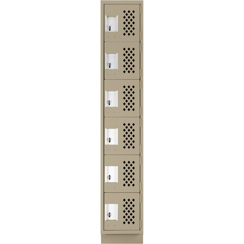 Anthony Steel Mfg. CLL1-121572-RB-PER_A123 Clean-Line Perforated Lockerette, 6 -tier, 15" x 72" x 12", Steel