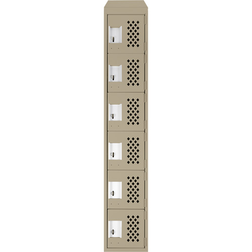 Anthony Steel Mfg. CLL1-121572-ST-PER_A123 Clean-Line Perforated Lockerette, 6 -tier, 15" x 72" x 12", Steel