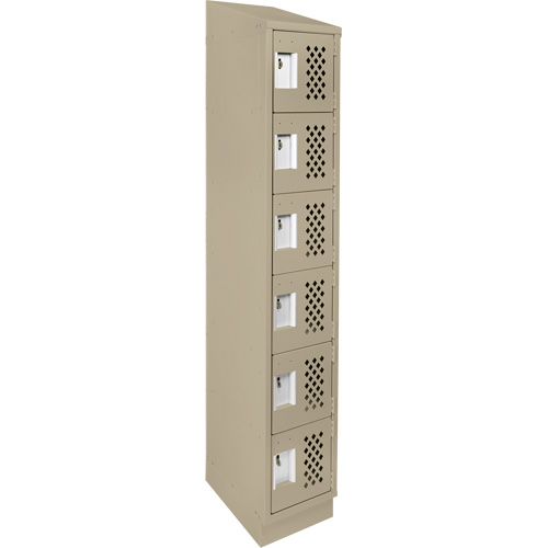 Anthony Steel Mfg. CLL1-121872RBST-PERA123 Assembled Lockerettes Clean Line Perforated Economy Lockers, 6 -tier, 18" x 72" x 12", Steel