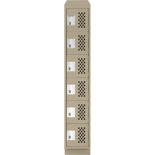 Anthony Steel Mfg. CLL1-121872RBST-PERA123 Assembled Lockerettes Clean Line Perforated Economy Lockers, 6 -tier, 18" x 72" x 12", Steel