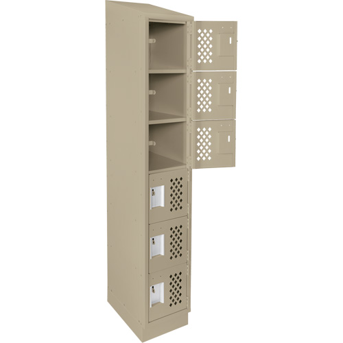 Anthony Steel Mfg. CLL1-121872RBST-PERA123 Assembled Lockerettes Clean Line Perforated Economy Lockers, 6 -tier, 18" x 72" x 12", Steel