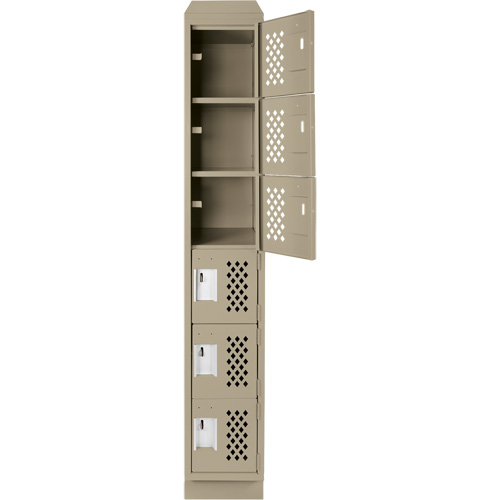 Anthony Steel Mfg. CLL1-121872RBST-PERA123 Assembled Lockerettes Clean Line Perforated Economy Lockers, 6 -tier, 18" x 72" x 12", Steel