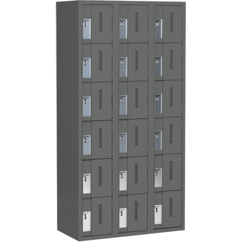 Perfix Inc. 6-121872-3-9364 Casiers robustes Concorde, 6 niveaux, Bloc de 3, 36" x 18" x 72", Acier, Charbon, Soud&eacute; (assembl&eacute;)