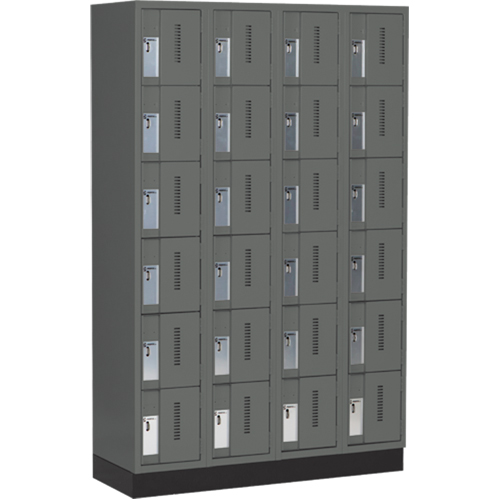 Perfix Inc. 6-121872-4-003-9364 Casiers robustes Concorde, 6 niveaux, Bloc de 4, 48" x 18" x 76", Acier, Charbon, Soud&eacute; (assembl&eacute;)