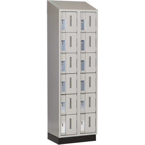 Perfix Inc. 6-121872-2-003-007-9363 Concorde Heavy-Duty Lockers, 6 -tier, Bank of 2, 24" x 18" x 82", Steel, Grey, Welded (Assembled)