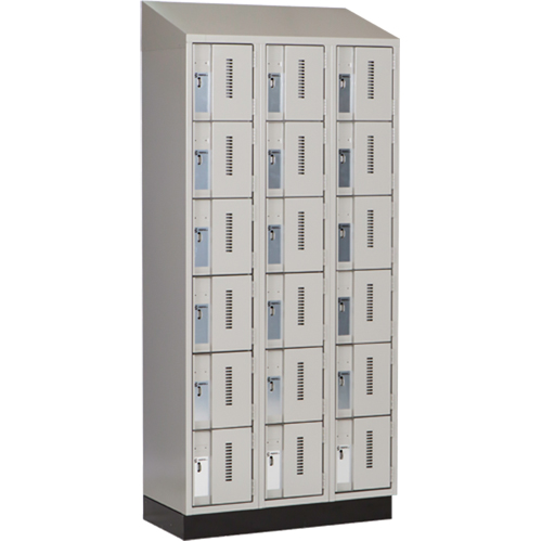 Perfix Inc. 6-121872-3-003-007-9363 Concorde Heavy-Duty Lockers, 6 -tier, Bank of 3, 36" x 18" x 82", Steel, Grey, Welded (Assembled)