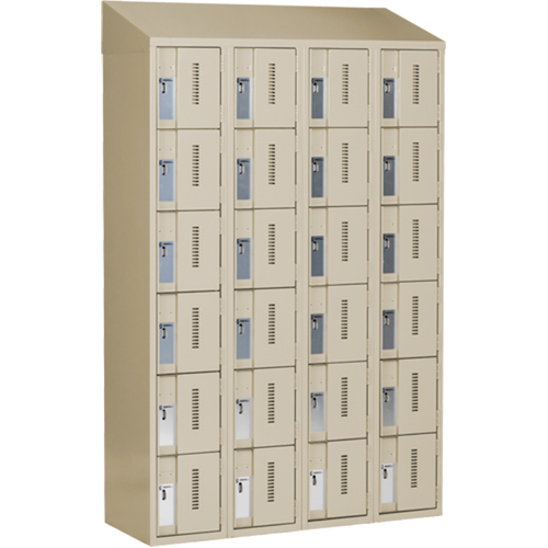 Perfix Inc. 6-121872-4-007-9393 Concorde Heavy-Duty Lockers, 6 -tier, Bank of 4, 48" x 18" x 78", Steel, Beige, Welded (Assembled)
