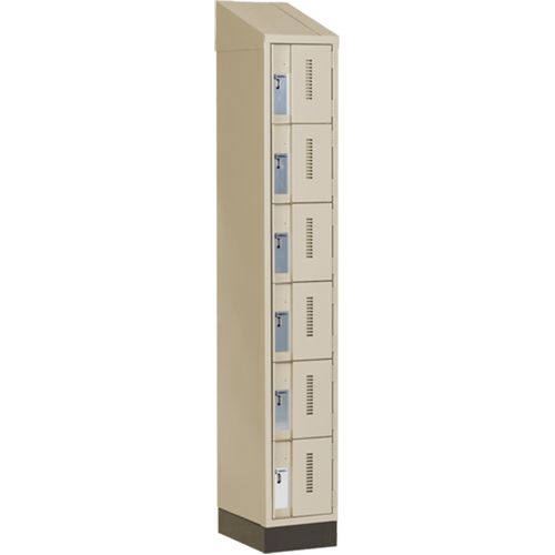 Perfix Inc. 6-121872-1-003-007-9393 Concorde Heavy-Duty Lockers, 6 -tier, 12" x 18" x 82", Steel, Beige, Welded (Assembled)
