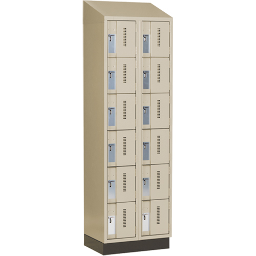 Perfix Inc. 6-121872-2-003-007-9393 Casiers robustes Concorde, 6 niveaux, Bloc de 2, 24" x 18" x 82", Acier, Beige, Soud&eacute; (assembl&eacute;)