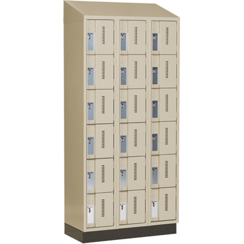 Perfix Inc. 6-121872-3-003-007-9393 Concorde Heavy-Duty Lockers, 6 -tier, Bank of 3, 36" x 18" x 82", Steel, Beige, Welded (Assembled)