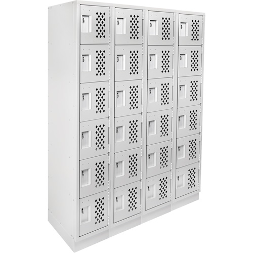 Anthony Steel Mfg. CLL4-121872-RB-PERF_A12 Assembled Clean Line Perforated Economy Lockers, 6 -tier, Bank of 4, 18" x 72" x 12", Steel