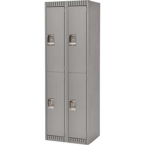 KLETON FL367 Casiers, 2 niveaux, Bloc de 2, 24" x 18" x 72", Acier, Gris, D&eacute;mont&eacute;