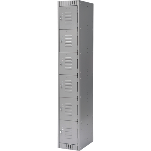 KLETON FL370 Lockers, 6 -tier, 12" x 18" x 72", Steel, Grey, Knocked Down