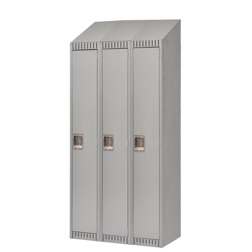 KLETON FL382 Lockers, Bank of 3, 36" x 18" x 82", Steel, Grey, Knocked Down