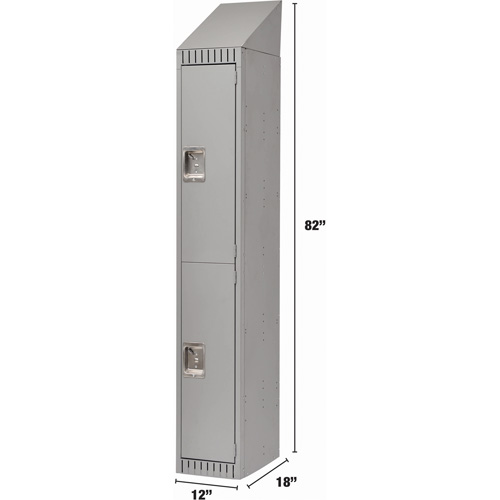 KLETON FN478 Assembled Lockers, 2 -tier, 12" x 18" x 72", Steel, Grey, Rivet (Assembled)