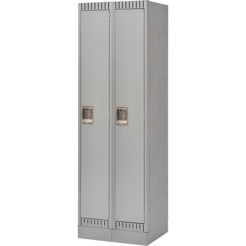 KLETON FN482 Assembled Lockers, Bank of 2, 24" x 18" x 72", Steel, Grey, Rivet (Assembled)