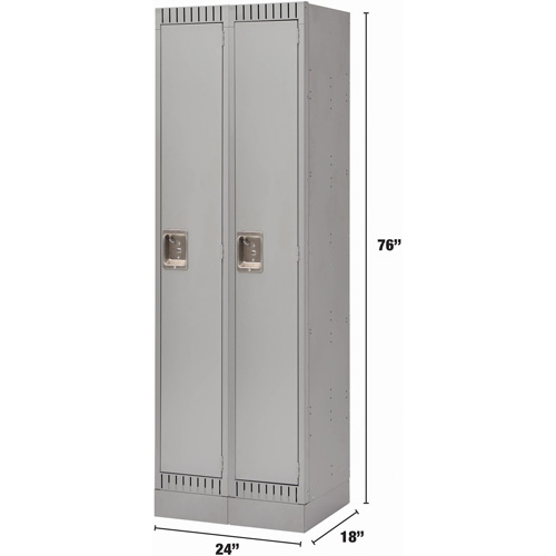 KLETON FL393 Casiers, Bloc de 2, 24" x 18" x 76", Acier, Gris, D&eacute;mont&eacute;