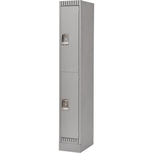 KLETON FL396 Lockers, 2 -tier, 12" x 18" x 76", Steel, Grey, Knocked Down