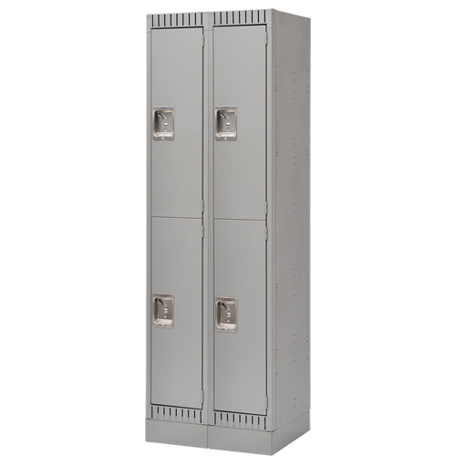 KLETON FN485 Assembled Lockers, 2 -tier, Bank of 2, 24" x 18" x 72", Steel, Grey, Rivet (Assembled)