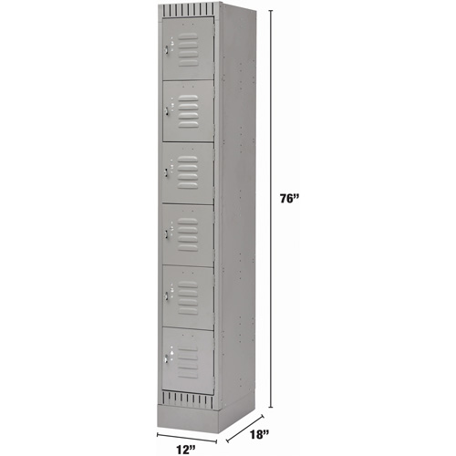 KLETON FL400 Casiers, 6 niveaux, 12" x 18" x 76", Acier, Gris, D&eacute;mont&eacute;