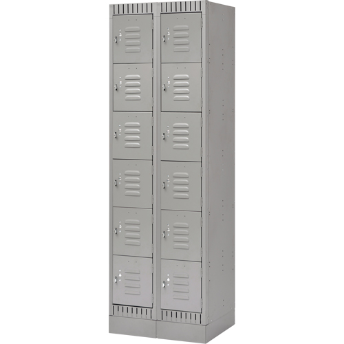 KLETON FL401 Casiers, 6 niveaux, Bloc de 2, 24" x 18" x 76", Acier, Gris, D&eacute;mont&eacute;