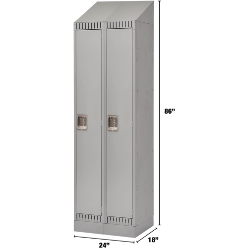 KLETON FL405 Casiers, Bloc de 2, 24" x 18" x 86", Acier, Gris, D&eacute;mont&eacute;