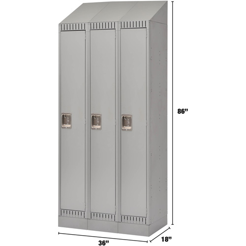 KLETON FL406 Casiers, Bloc de 3, 36" x 18" x 86", Acier, Gris, D&eacute;mont&eacute;