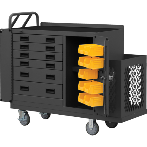 Durham Manufacturing 2211-DLP-6DR-RM-9B-95 Heavy Duty Mobile Work Stations, Steel Surface