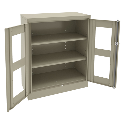 Tennsco CVD1442-SND Armoire &agrave; hauteur de comptoir C-Thru, Acier, 2 Tablettes, 42" h x 36" la x 18" p