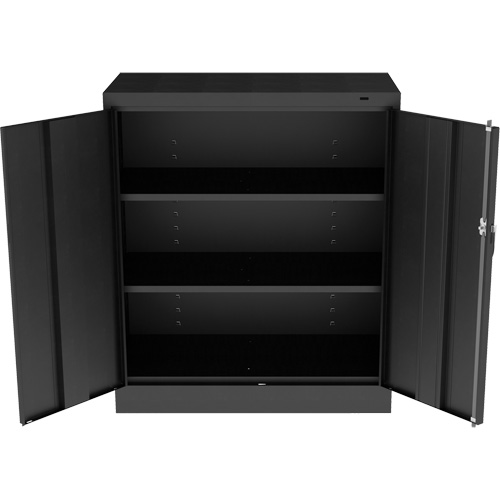 Tennsco 1442-BLK Armoire standard &agrave; hauteur de comptoir, Acier, 2 Tablettes, 42" h x 36" la x 18" P, Noir