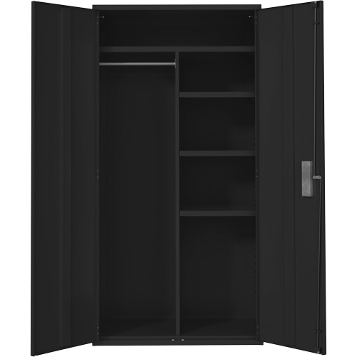 Perfix Inc. 94 R 26-18-9367 Combination Storage Cabinet, Steel, 6 Shelves, 72" H x 36" W x 18" D, Black