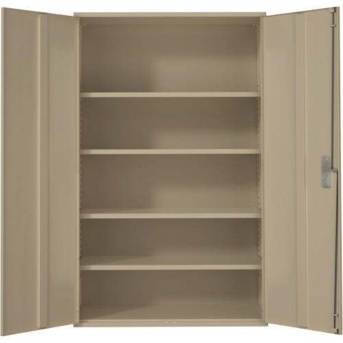 Perfix Inc. 88 R 22-XL-9393 Extra Wide Hi-Boy Storage Cabinet, Steel, 4 Shelves, 72" H x 48" W x 24" D, Beige
