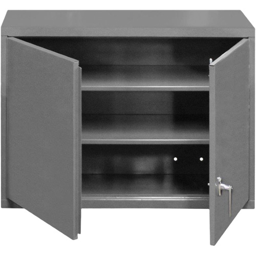 Durham Manufacturing 071SD-95 Wall-Mounted Cabinet, 27" H x 29-7/8" W x 13-11/16" D, 2 Shelves, Steel, Grey