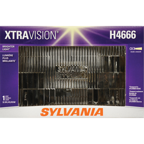 Sylvania 30730 XtraVision&reg; H4666 Sealed Beam Headlight, Halogen, 55 W, Off White