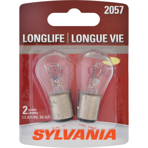 Sylvania 30186 2057 Long Life Mini Automotive Bulb, Incandescent, 26.9 W, Off White