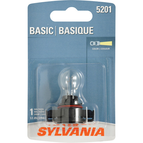 Sylvania 31584 5201 Basic Fog Light Bulb, Halogen, 19 W, Off White
