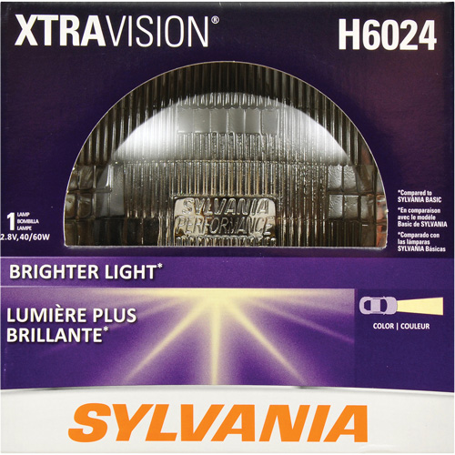 Sylvania 30735 XtraVision&reg; H6024 Sealed Beam Headlight, Halogen, 55 W, Off White