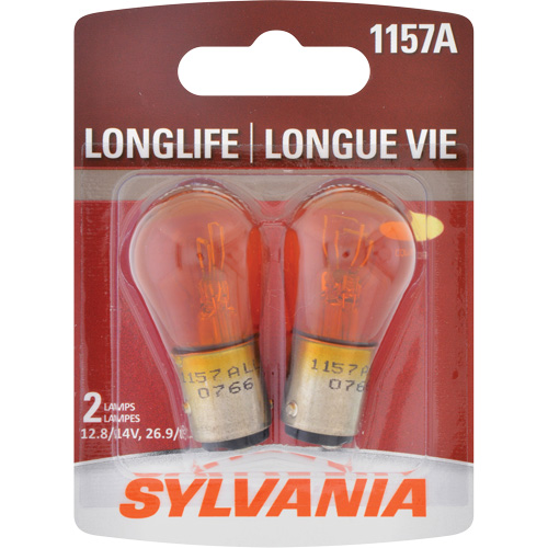 Sylvania 30192 1157A Long Life Mini Automotive Bulb, Incandescent, 26.9 A/8.3 W, Amber