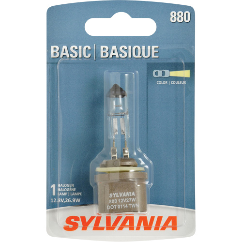 Sylvania 31572 880 Basic Fog Light Bulb, Halogen, 27 W, Off White