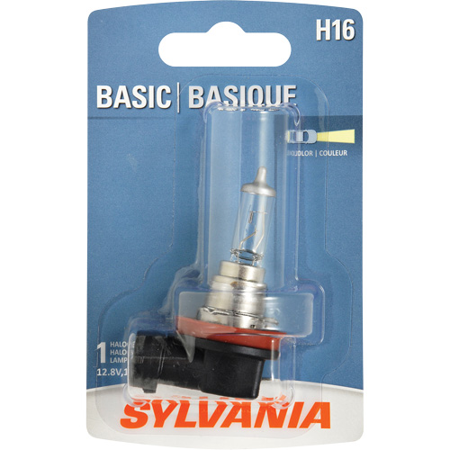 Sylvania 31595 H16 Basic Fog Light Bulb, Halogen, 55 W, Off White