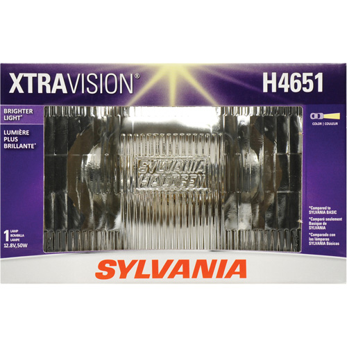 Sylvania 30728 H4651 XtraVision&reg; Sealed Beam Headlight, Halogen, 50 W, Off White