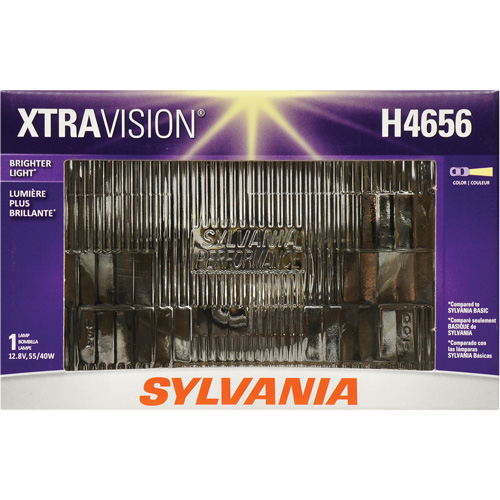 Sylvania 30729 H4656 XtraVision&reg; Sealed Beam Headlight, Halogen, 35 W/55 W, Off White