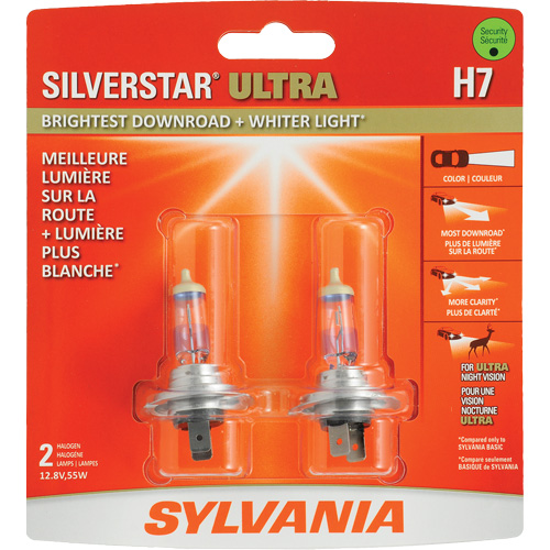 Sylvania 33094 H7 SilverStar&reg; Ultra Headlight Bulb, Halogen, 56 W, Off White